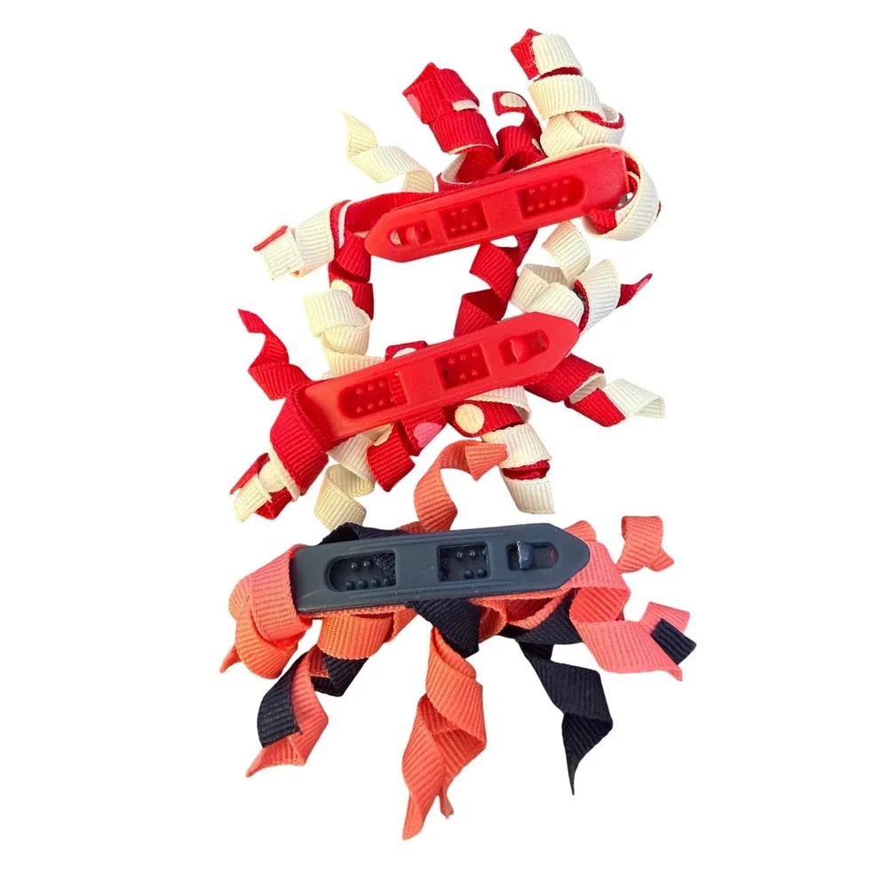 Gymboree Lot Ribbon Corker Hair Bows Red White Navy Coral‎ Curly Clips barrette